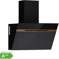 Klarstein Alina Dunstabzugshaube - 60cm Kopffreihaube, 520 m³/h Luftstrom, A++ , LED-Beleuchtung, Touch Control, Umluft & Abluft, Schwarz