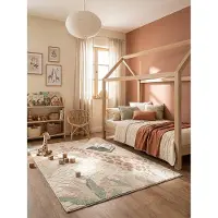 KADIMA DESIGN Kinderteppich Kurzflor Creme 80x150 cm - VELT