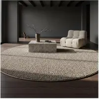 KADIMA DESIGN Teppich Waschbar Uni Elegant Strapazierfähig Schlafzimmer Flur Rund Braun 120x120 cm OEKO-TEX Schadstoffgeprüft – CIMA von