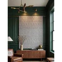 KADIMA DESIGN Flachgewebe-Teppich Ethno Silber 200x290 cm Ethno-Streifen