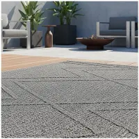 KADIMA DESIGN Outdoorteppich IMST, im Boho-Stil, aus Polypropylen, Grau, 140 x 200 cm