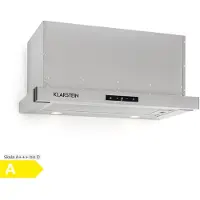 Klarstein Vinea Dunstabzugshaube ausziehbar mit 610m³/h max. Abluftleistung, Flachschirmhaube Einbau, Unterbau, Dunstabzugshaube 60cm breit, Abluft/Umluft, Beleuchtung, Aluminium-Fettfilter, silber