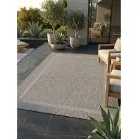 KADIMA DESIGN Outdoorteppich ALSTER, einfarbig, Grau, 280 x 370 cm