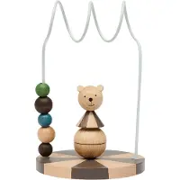 Oyoy Rechenbrett - Zirkus Bear - Nature/Dusty Blue - - One Size - Motorikspielzeug