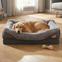 Bingopaw WISFOR Hundebett Hundekissen Tierbett Katzenbett Hundekorb Schlafplatz, waschbar & rutschfest & Bezug abnehmbar, XL: 97x72x29cm