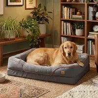 Bingopaw WISFOR Hundesofa Orthopädisch Hundebett Hundecouch für große Hunde, wasserfest waschbar Bezug abnehmbar XXXL: 135x100x33cm