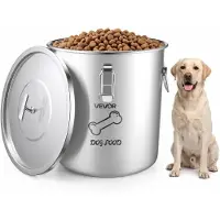 Vevor Futtertonne Hunde 20 L Edelstahl Tierfutterbehälter für Haustiere Ideal für Wohnzimmer und Küche
