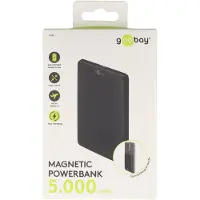 Goobay Magnetische Wireless Powerbank mit 5.000mAh, haftet magnetisch an der Handyrückseite, ultraleichte Mini-Powerbank