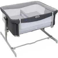 Chicco Beistellbett "Next2me Zwillinge", Kinder, Gr. B/H/L: 98cm x 62cm, kein Härtegrad, grau (magnet grau), Polyester, Babybetten Beistellbett