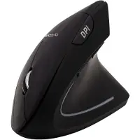 Q-CONNECT KF10714, rechts, Vertikale Ausführung, Bluetooth + USB Type-A, 1600 DPI, Schwarz