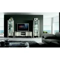 AEA Schicke Set Garnitur 3tlg Rtv mit 2x Vitrine Italienische Möbel Wohnwand Schrank