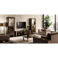 AEA Wohnwand TV Lowboard Elegante Vitrine Wohnzimmer Design Klassisch 3tlg.