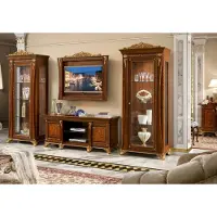 AEA Tv Ständer Schrank Luxus Wohnwände Wohnzimmer Zeile Set Vitrine Holz Möbel