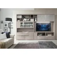 AEA Rtv tv Wand Schrank Sideboard Wohnwand Fernseh Kommode Holz Design Modern Beige