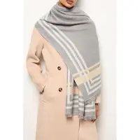Reiss Border Detail Scarf Grey Größe: OS | Schals Outlet | Damen | Grau