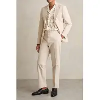Reiss Sb 1b Peak Cotton Blazer Stone Größe: 38 | Blazer Outlet | Herren