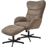Mr. Deko Relaxsessel Lucito inkl. Fußhocker - drehbar - braun