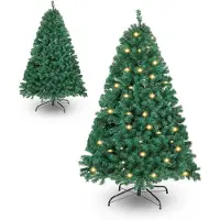 Vigevee Weihnachtsbaum 120cm mit LED Beleuchtung, 150 warmweiße LEDs, 340 Spitzen, künstlicher Tannenbaum mit Metallfuß