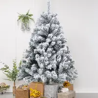 Vigevee Weihnachtsbaum 120cm künstlicher Tannenbaum mit Schnee, 340 Spitzen, dichte Kunsttanne mit stabilem Metallständer