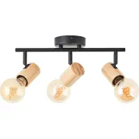 Lightbox Vintage Spotrohr mit Bambus Fassungen - schwenkbar - 15 x 36 cm