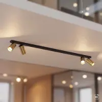 Licht-Erlebnisse Spot Metall GU10 verstellbar in Schwarz Messing 4-flammig länglich Modern Lampe