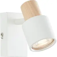 Lightbox Wandspot, 119 x 145 cm, GU10, schwenkbar, Metall/Holz, weiß/hellbraun