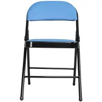 HTI Klappstuhl Kunstleder Gestell Schwarz 6er-Set
