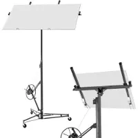 OEM Opvouwbare Gipsplattenhefter für Gipsplatten bis 68 kg, Höhenverstellung 180-470 cm, 3 Rädern mit Bremsen, 60° Neigung, Grau