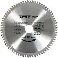 YATO HM Sägeblatt 210 x 30, 72 Zähne, TFZ, für Alu, Kunststoff, NE-Metalle