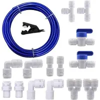 OEM Universele Wasseranschlussset 5 Meter - Lekvrij - Wasserfilterfittingsatz - Push-Fit Technologie - Lebensmittel-sicherer Material - 14 Teile - RO-Wasseranschluss