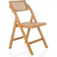 Hjh LIVING Klappstuhl TUDELA BAMBOO Bambus, Rattan Beistellstuhl Gästestuhl Stuhl klappbar bis 130 kg belastbar