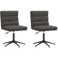 vidaXL Esszimmerstühle 2 Stk. Schwarz Kunstleder