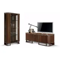 AEA tv Ständer Fernseher Wand Wohnwand Lowboard Braun Hochglanz Vitrine