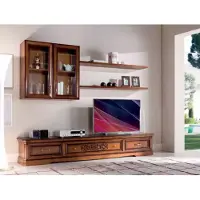 AEA Wohnzimmer Modern Stil Wohnwände 5tlg Set Lowboard Vitrinen Regal