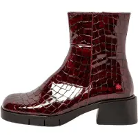 Art für Damen. 112841367003_008 Leder-Stiefeletten 1284 burgundy Warschau (36), 3 bis 5 cm, Reißverschluss, Lässig, Kastanienbraun, Bordeaux