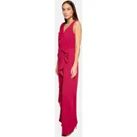 Vera Mont Jumpsuit "Jumpsuit mit Volant", Damen, Gr. 36, EURO, rot (schwarz raspberry), Obermaterial: 95% Polyester PES. 5% Elasthan EL., Overalls Jumpsuit