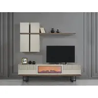 AEA Wohnwand Sideboard mit Kamin Elektro Schrank tv Ständer rtv wohnwände Konsole