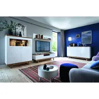 AEA Wohnzimmer Garnitur Set Wohnwand Sideboard Vitrine Regal Design Hotel Möbel