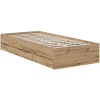 vidaXL Bettgestell mit Stauraum mit Speicher Artisan-Eiche 90 x 200 cm