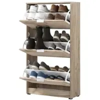 Dmora Marradi - Schuhschrank, 67x28x119h cm Braun Eiche Knoten, 6 Regale