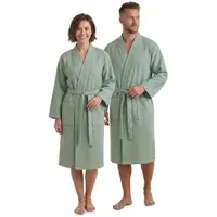 NYVI Bademantel NYVISpa Waffelpique Baumwolle Unisex für Damen & Herren M Mintgrün