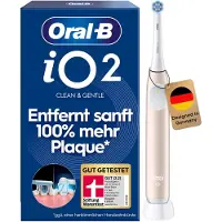Oral-B iO Series 2 Wiederaufladbare elektrische Zahnbürste, intelligenter Andrucksensor, 3 Reinigungsmodi, 2-Minuten-Quadrant-Timer, Lithium-Ionen-Akku, Pink