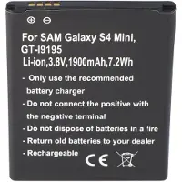 AccuCell Samsung Galaxy S4 Mini Nachbau Akku, Samsung GT-I9195, Samsung GT-I9190, Samsung GT-I9192, B500BE mit NFC von