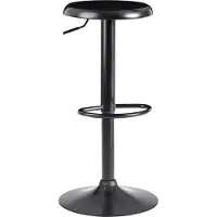 Wohnling Barhocker Schwarz Hocker ohne Lehne 58 - 79 cm Barstuhl Küchenhocker Metall 100kg Design Tresenhocker Drehbar Bistrohocker