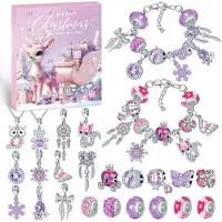 Sonstiges Adventskalender Schmuck für Mädchen 2026, 24 Teile Armband Halskette Charm, DIY Bastelset Geschenk