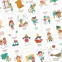 Sonstiges Adventskalender Aktivitätskarten 24 Stück 50 x 80 mm mit Juteschnur
