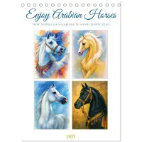 CALVENDO Genießen Sie Araber Pferde (Schreibtischkalender 2027, DIN A5, Hochformat), 12-Monats-Schreibtischkalender