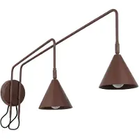 Sollux Wandleuchte NOX 2 braun mit Schalter 2xE14 10W Stahl 30x80x150cm Lighting