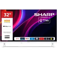 Sharp 32HE2245EW - 32 Zoll HD Smart TV LED Fernseher mit WLAN Triple Tuner DVB-T2/C/S2 HDR10 HLG Rahmenlos 81 cm