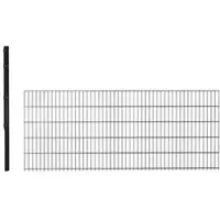 Hadra Doppelstabmattenzaun, anthrazit, 6/5/6 mm, Erweiterungs-Set à 2,5 m, inkl. Pfosten, FL - schwarz